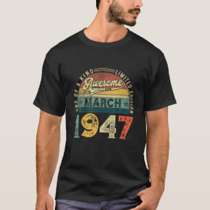 Camiseta 75. Decoración De Cumpleaños Marzo 1947 Hombres Mu