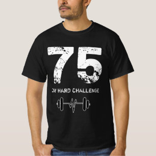 Camiseta 75 días difícil reto tee, motivación de entrena