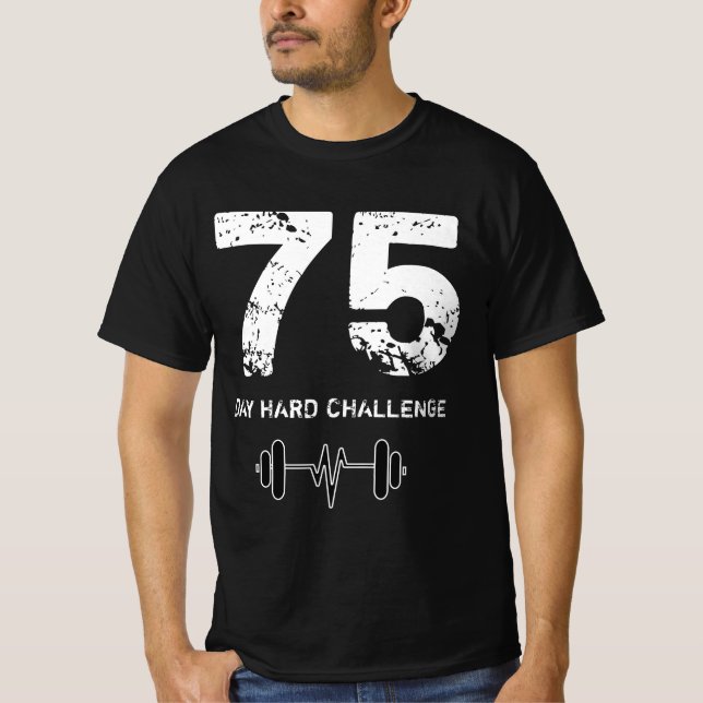 Camiseta 75 días difícil reto tee, motivación de entrenamie (Anverso)