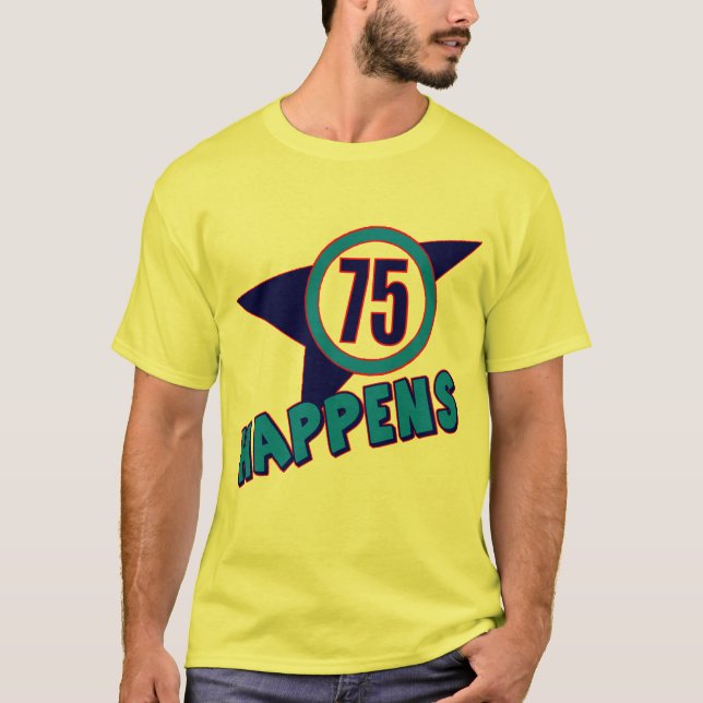Camiseta 75.o El cumpleaños sucede los regalos (Anverso)