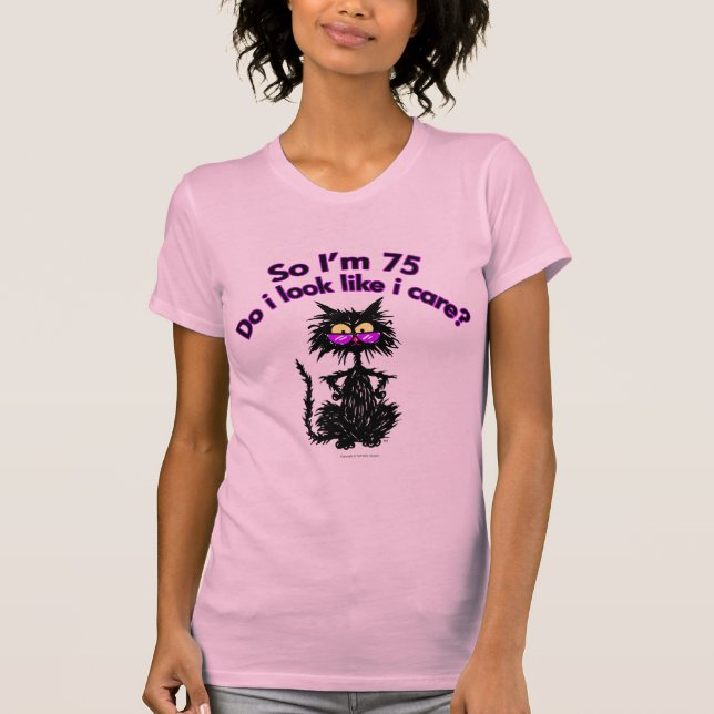 Camiseta 75.o Regalos del gato del cumpleaños (Anverso)