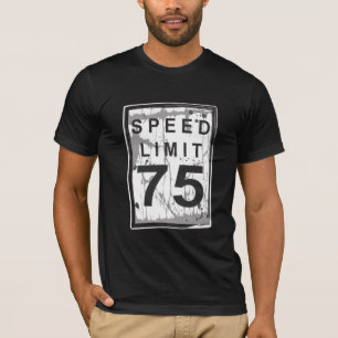 Camiseta 75.o Rótulo sucio divertido del límite de