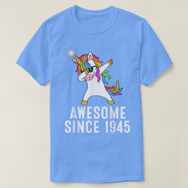 Camiseta 76º cumpleaños, unicornio dab, alucinante desde 19 (Diseño del anverso)