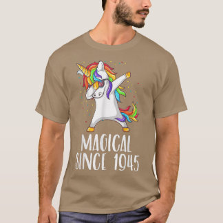 Camiseta 76º cumpleaños, unicornio dab, mágico desde 1945 