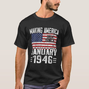 Camiseta 76.º Regalo De Cumpleaños Enero De 1946 Bandera Es