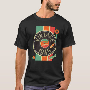 Camiseta 76 Años Nacimiento Mujer 1945 Vinilo convertible V