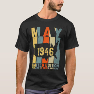 Camiseta 76° Cumpleaños Mayo 1946 76 Años De Ser Aterrador