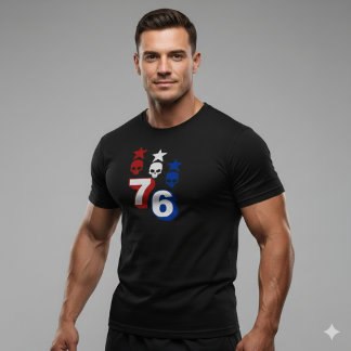 Camiseta ​76 Patriotic American Skulls Vintage 1776 T-Shirt