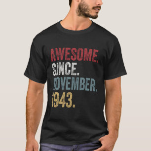 Camiseta 77º Cumpleaños S Desde Noviembre De 1943 77 Años G