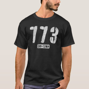 Camiseta 773 Chi-Town Chicago IL Rough Stencil Design con