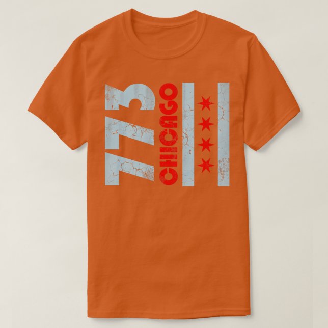 Camiseta 773 Chicago Flag Vintage Fade (Diseño del anverso)