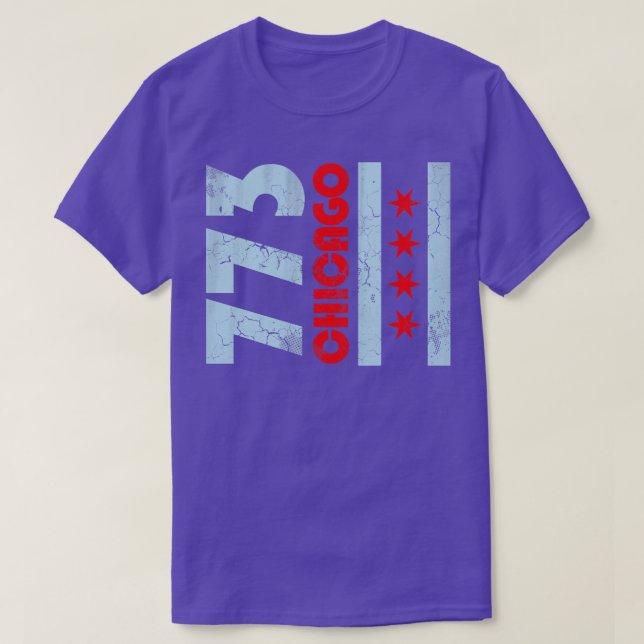 Camiseta 773 Chicago Flag Vintage Fade (Diseño del anverso)