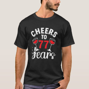 Camiseta 77.ª Nacida Mujer Saluda A 77 Años