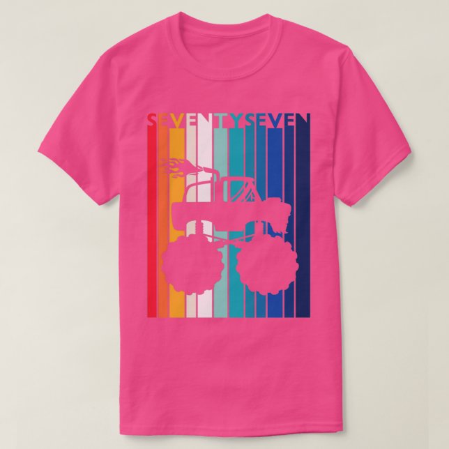 Camiseta 77.º regalo de cumpleaños Monstruo camioneta camis (Diseño del anverso)