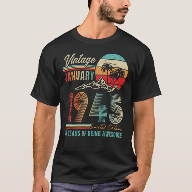 Camiseta 77 años de edad 77 años Decoración de cumpleaños (Anverso)