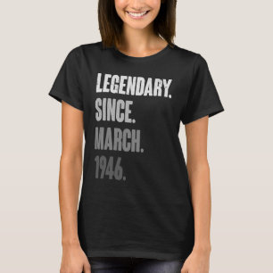 Camiseta 77 años Vintage 1946 Cumpleaños 77 de marzo Deco