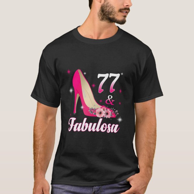 Camiseta 77 Fabulous Spanish Cumpleaã±Os 77 Espaã±Ol 77Th (Anverso)