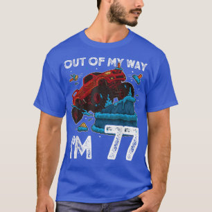 Camiseta 77th Birthday Boy Monster Truck Out Of My Way I'm