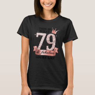 Camiseta 79 y fabuloso I Fiesta de rosa y blanco grupo Cand