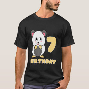 Camiseta 7.ª fiesta de cumpleaños niño Hamster Idea Chica M