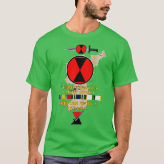 Camiseta 7.ª Infantería Div w DUI 7ª Bayonet con Mapa con C