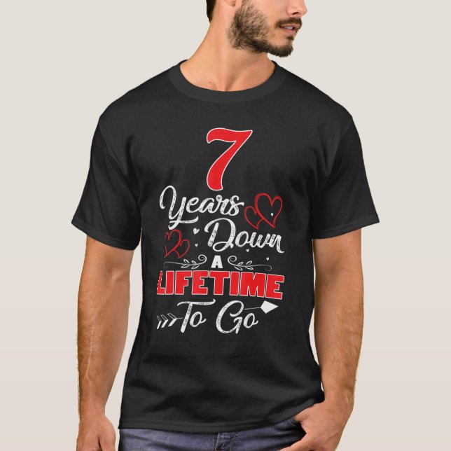 Camiseta 7.º Aniversario Boda 7 Años Después De Una Vida (Anverso)