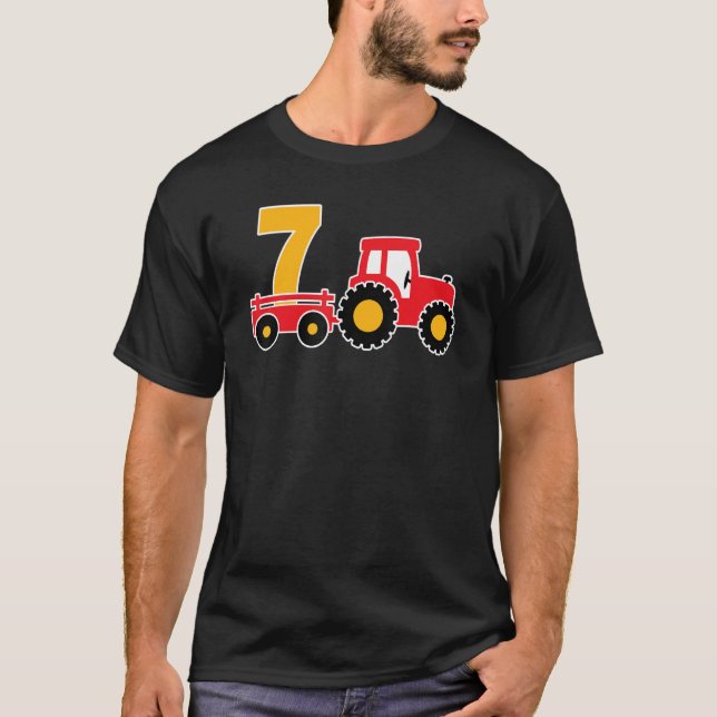 Camiseta 7.º Aniversario de Tractor Agrícola Tema Agriculto (Anverso)