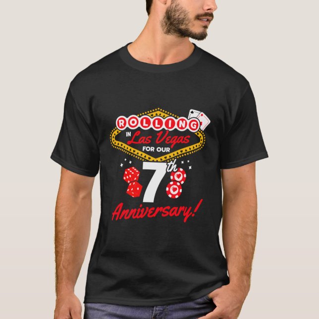 Camiseta 7.º Aniversario Las Vegas 7.º Aniversario Boda Las (Anverso)