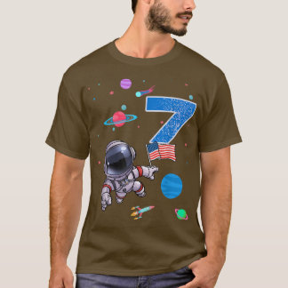Camiseta 7.º Astronauta de cumpleaños niño de 7 años