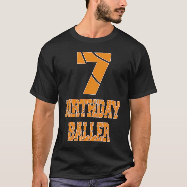 Camiseta 7.º Baller De Cumpleaños Niño De 7 Años El Balonce (Anverso)