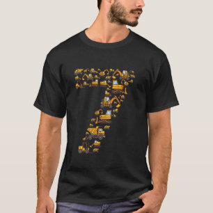 Camiseta 7.º Camión de Construcción de Cumpleaños - Bulldo