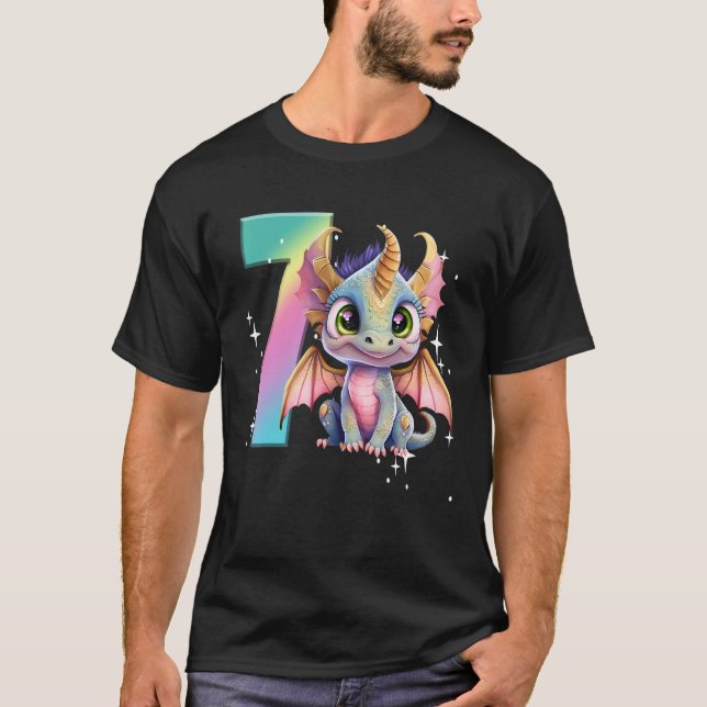 Camiseta 7.º Chica arcoiris Drago, Fiesta de dragón de cami (Anverso)