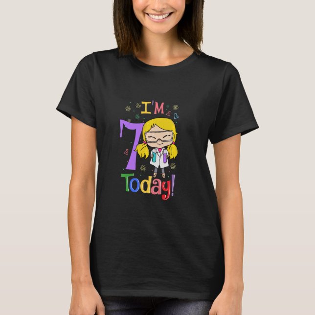Camiseta 7.º Chica de cumpleaños Fiesta científico Stem Kid (Anverso)