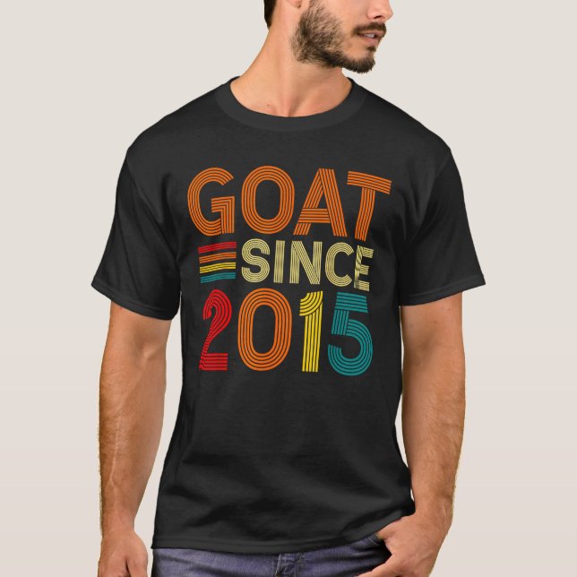 Camiseta 7.º cumpleaños 7 años de edad GOAT desde 2015 (Anverso)
