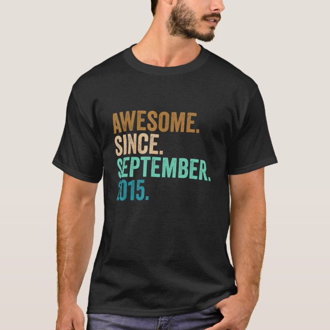 Camiseta 7.º cumpleaños 7 años de edad increíble desde sept (Anverso)
