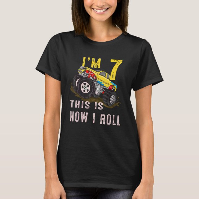 Camiseta 7.º Cumpleaños Así Es Como Monstruo Camión 7 (Anverso)