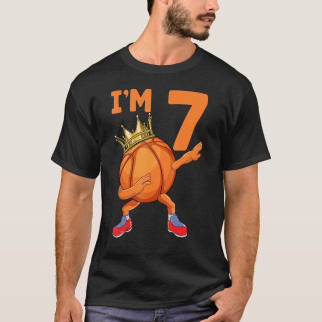 Camiseta 7.º cumpleaños baloncesto de 7 años (Anverso)