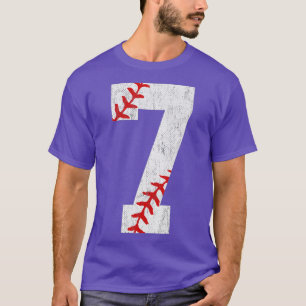 Camiseta 7.º cumpleaños Béisbol Gran Número Siete Años