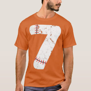Camiseta 7.º cumpleaños Béisbol Gran Número Siete Años