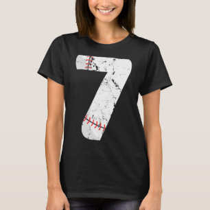 Camiseta 7.º cumpleaños Béisbol Gran Número Siete Años