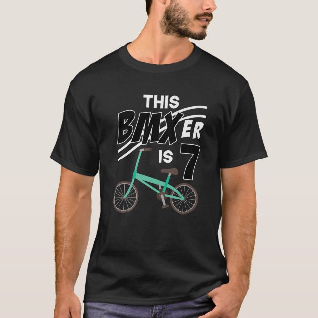 Camiseta 7.º cumpleaños Bicicleta BMX Gracia de 7 años (Anverso)