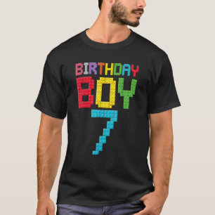 Camiseta 7.º cumpleaños Boy master building bloque de 7 año