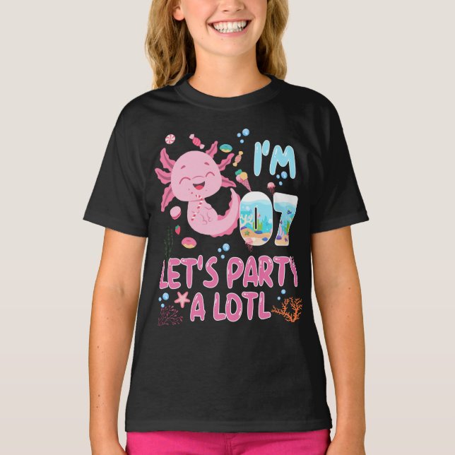 Camiseta 7.º Cumpleaños Chica Axolotl Lover Regalos (Anverso)