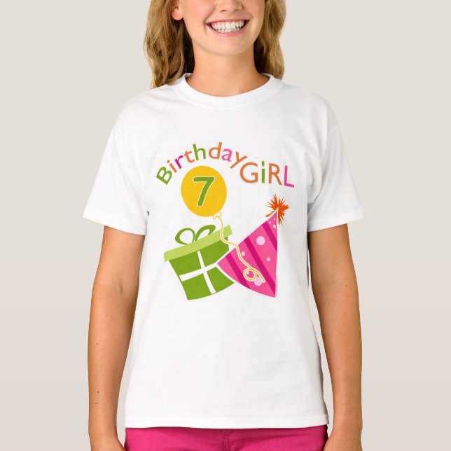 Camiseta 7.º cumpleaños - Chica de cumpleaños (Anverso)