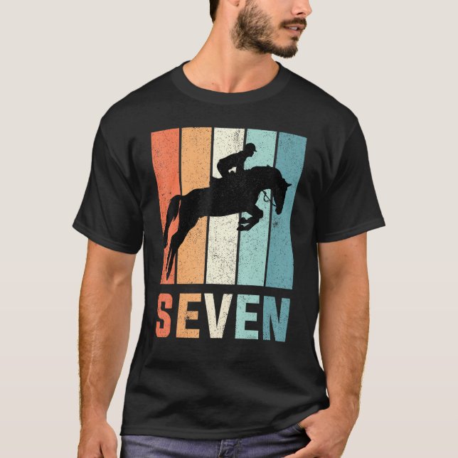 Camiseta 7.º cumpleaños Chicas de caballos retro (Anverso)
