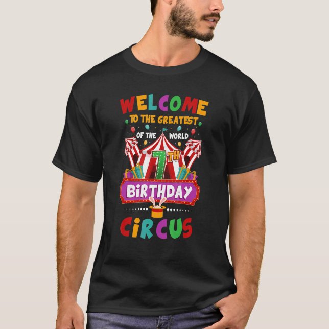 Camiseta 7.º cumpleaños Circus Greatest Birthday Kids Carni (Anverso)