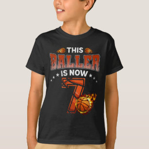 Camiseta 7.º cumpleaños de jugadores de baloncesto de 7 año