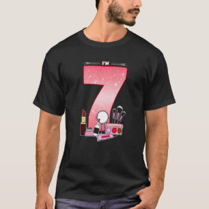 Camiseta 7.º Cumpleaños De La Niña Pequeña Maquillaje 7 Cum