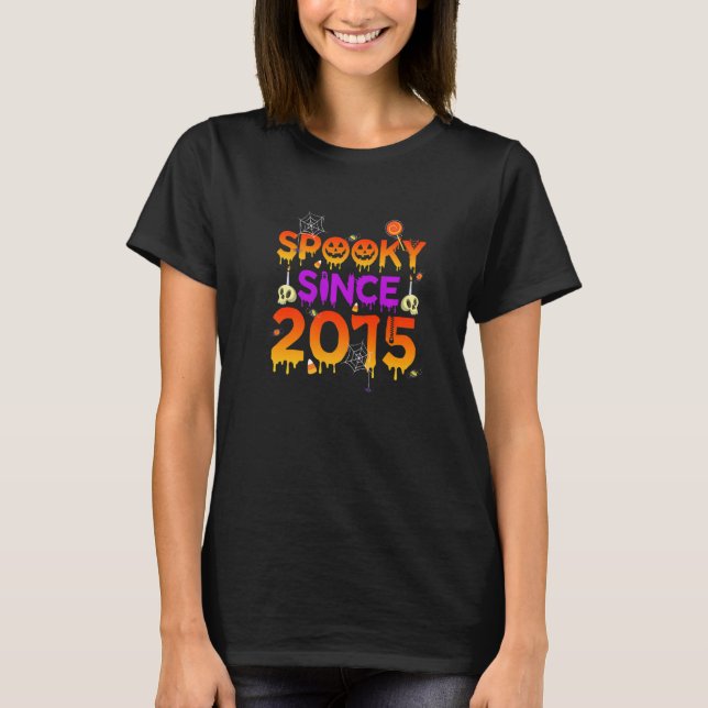Camiseta 7.º cumpleaños Halloween Spooky (Anverso)