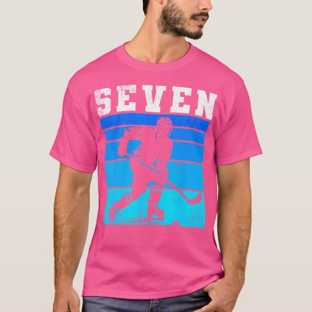 Camiseta 7.º Cumpleaños Hockey Hockey Niños Siete Aniversar (Anverso)